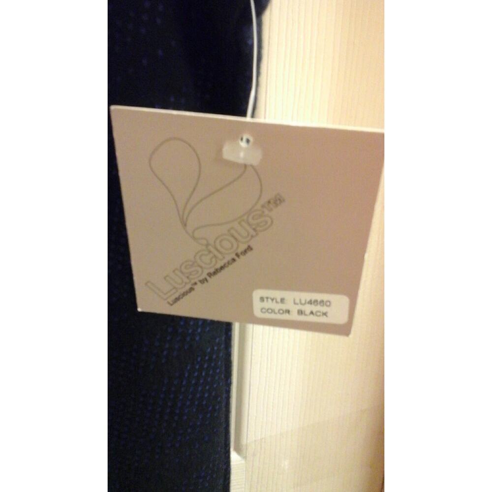 Luscious by Rebecca Ford Blouse, Women's sz small petite, blk, sleeveless, NWT - Picture 4 of 5